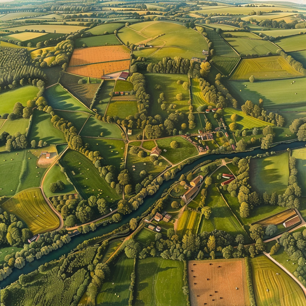 Aerial view of land